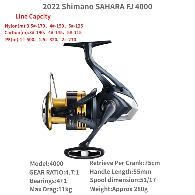 2022 SHIMANO SAHARA FJ 500 1000 C2000S C2000SHG 2500 2500SHG C3000