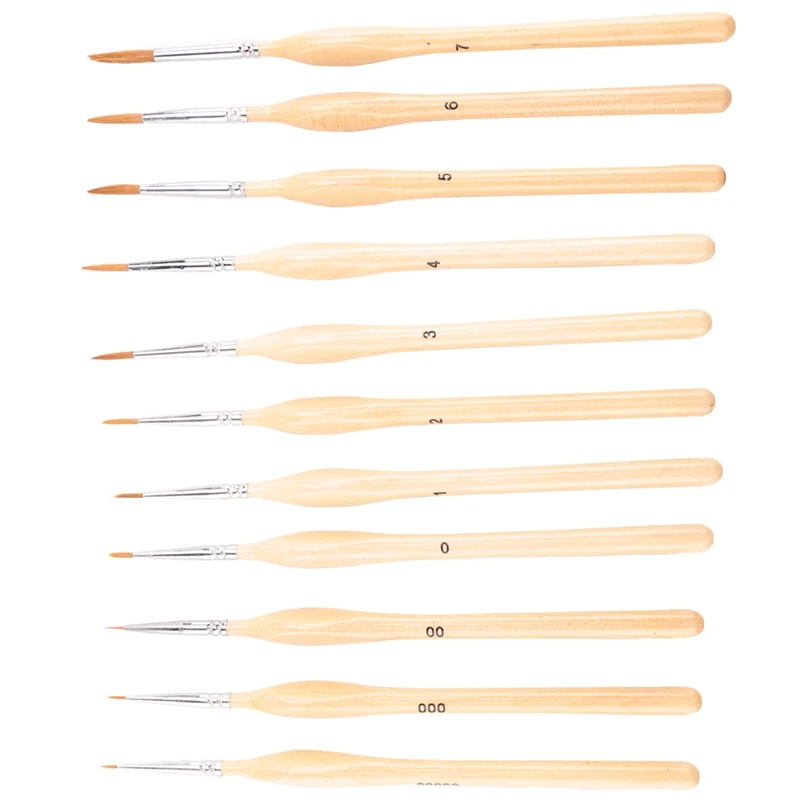 Miniature Paint Brushes 11PC Fine Detail Paint Brush Set Fit For Art,Crafts,Acrylic,Watercolor