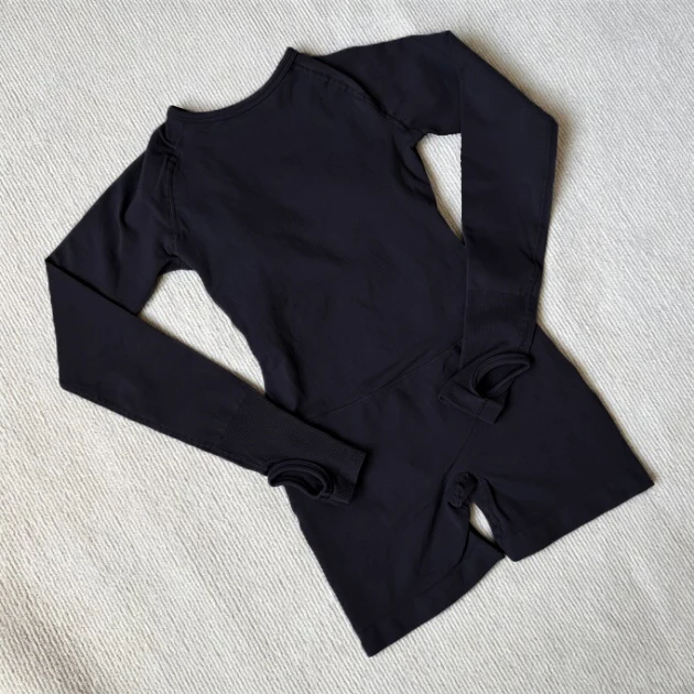 Impact Langarm-Jumpsuit für Damen, Nahtloser Yoga-Fitness-Trainingsanzug, Rückenfreier Einteiler – Detail 17