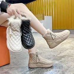 Winter Plush Boots for Women Casual Comfort Warm Padded Shoes Ladies Fashion Ankle Snow Boot Skateboard Fur Shoe Footwear Botas