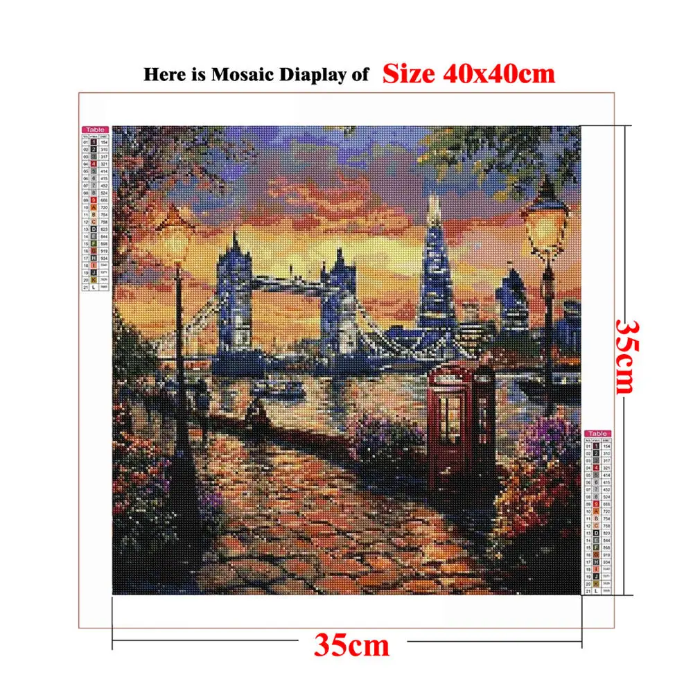 Full Drill Diamond Painting European Landmarks Cityscape Mosaic Embroidery Roman Colosseum Cross Stitch Kit London Tower Bridge