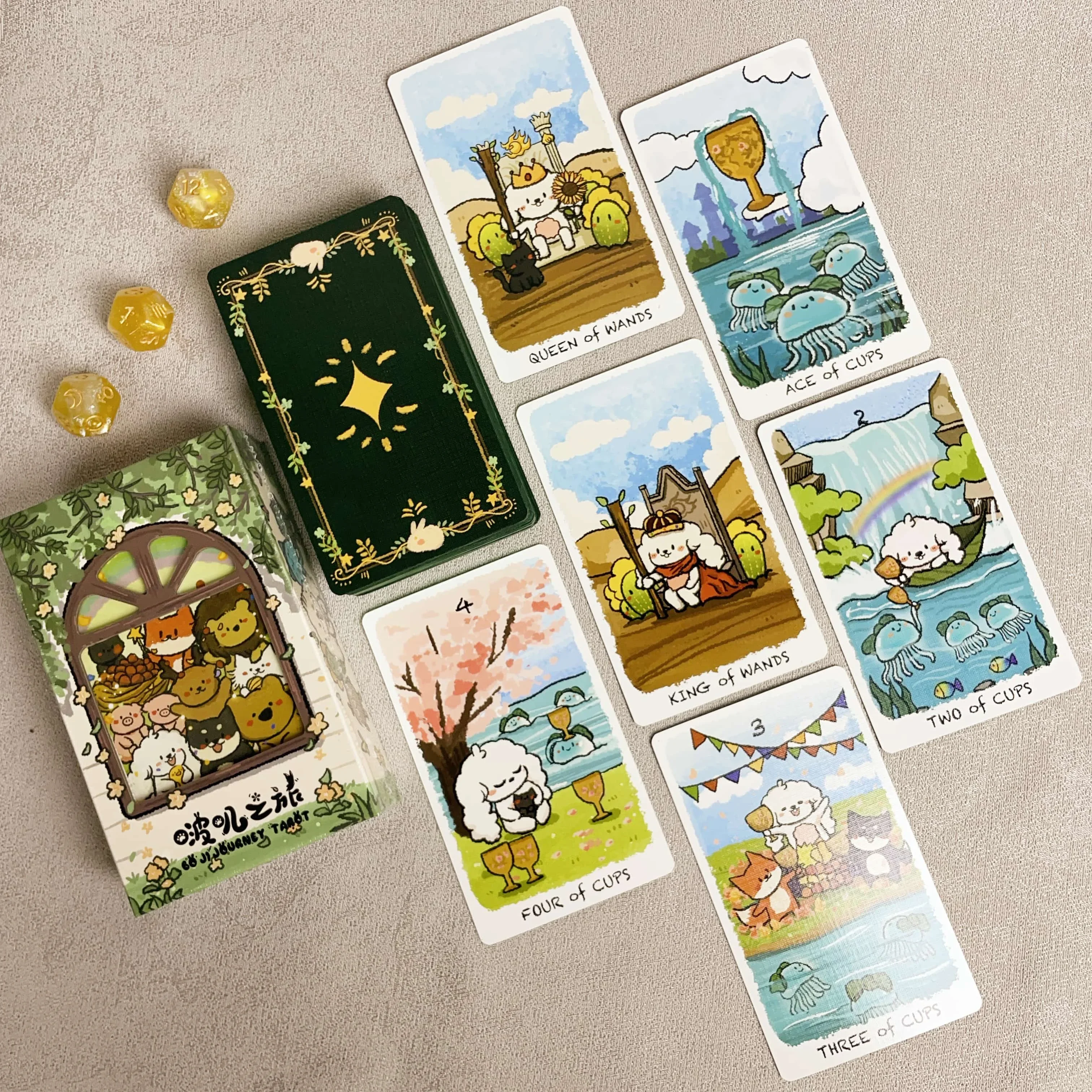 

New Original Genuine 78 Professional Gold Foil BOJI Animal Waite Tarot Cards 12x7cm English Spanish Russian Tarot Deck Beginner