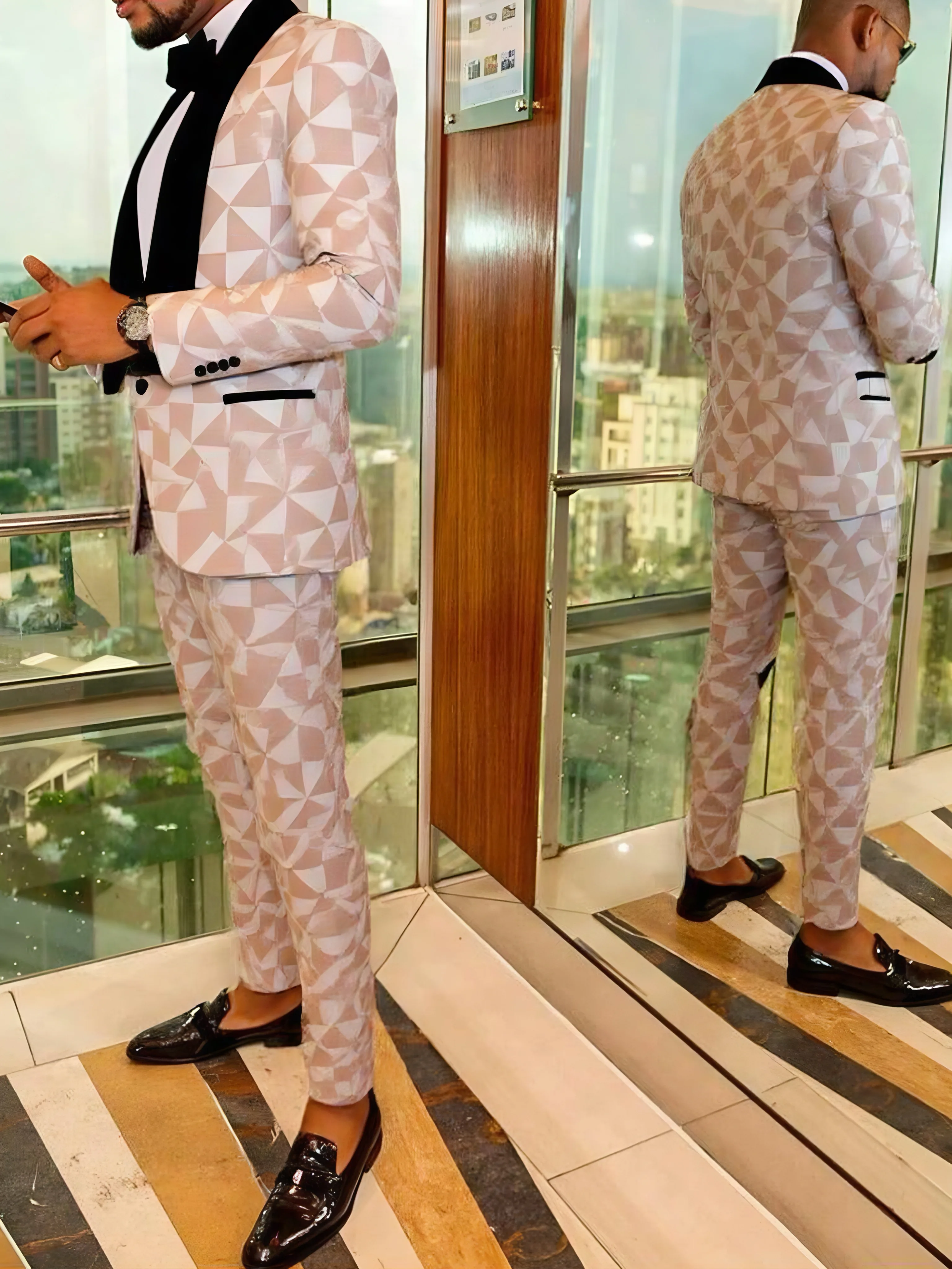 طقم بدلة وفستان رجالي، مقاس نحيف، طقم مكون من قطعتين، جاكيت وسروال فاخر للحفلات والعشاء