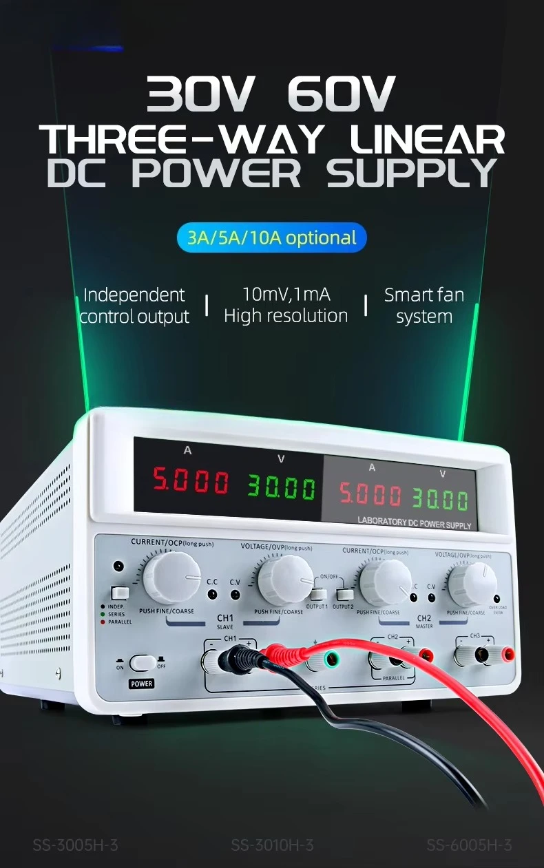 A-BF Multi Channel Linear DC Power Supply Adjustable Laboratory Three Way Voltage Regulator Lab Power Supply 30V 60V 3A 5A