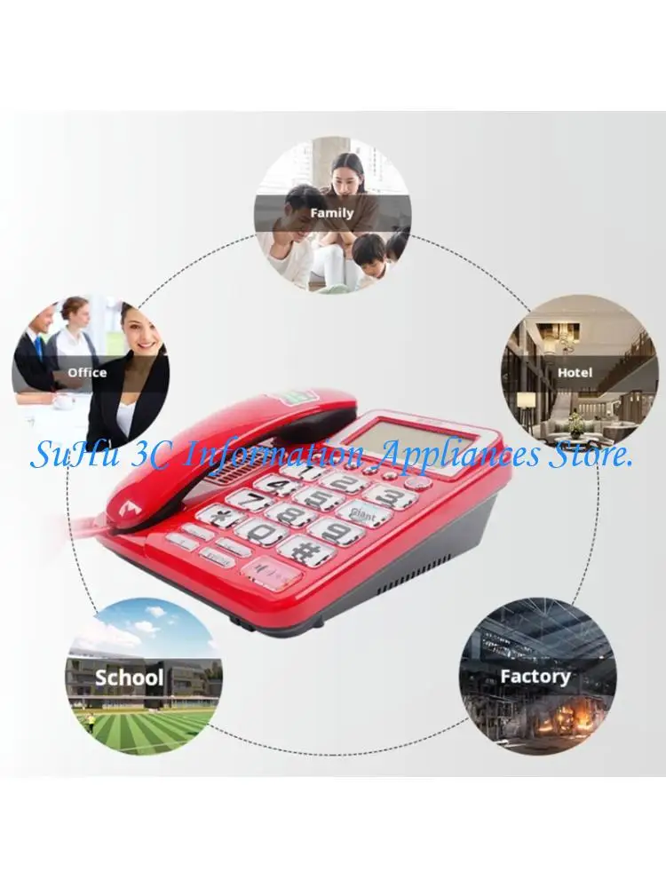  Corded Telephone Basic Landline Phone for Seniors Analog Home Phone with Call Display Small Desk Guest Room Telephone