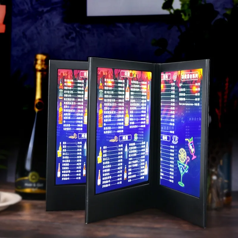 Factory direct sales of various luminous recipes LED luminous single and double multi-page point menu bar KTV luminous LED recip