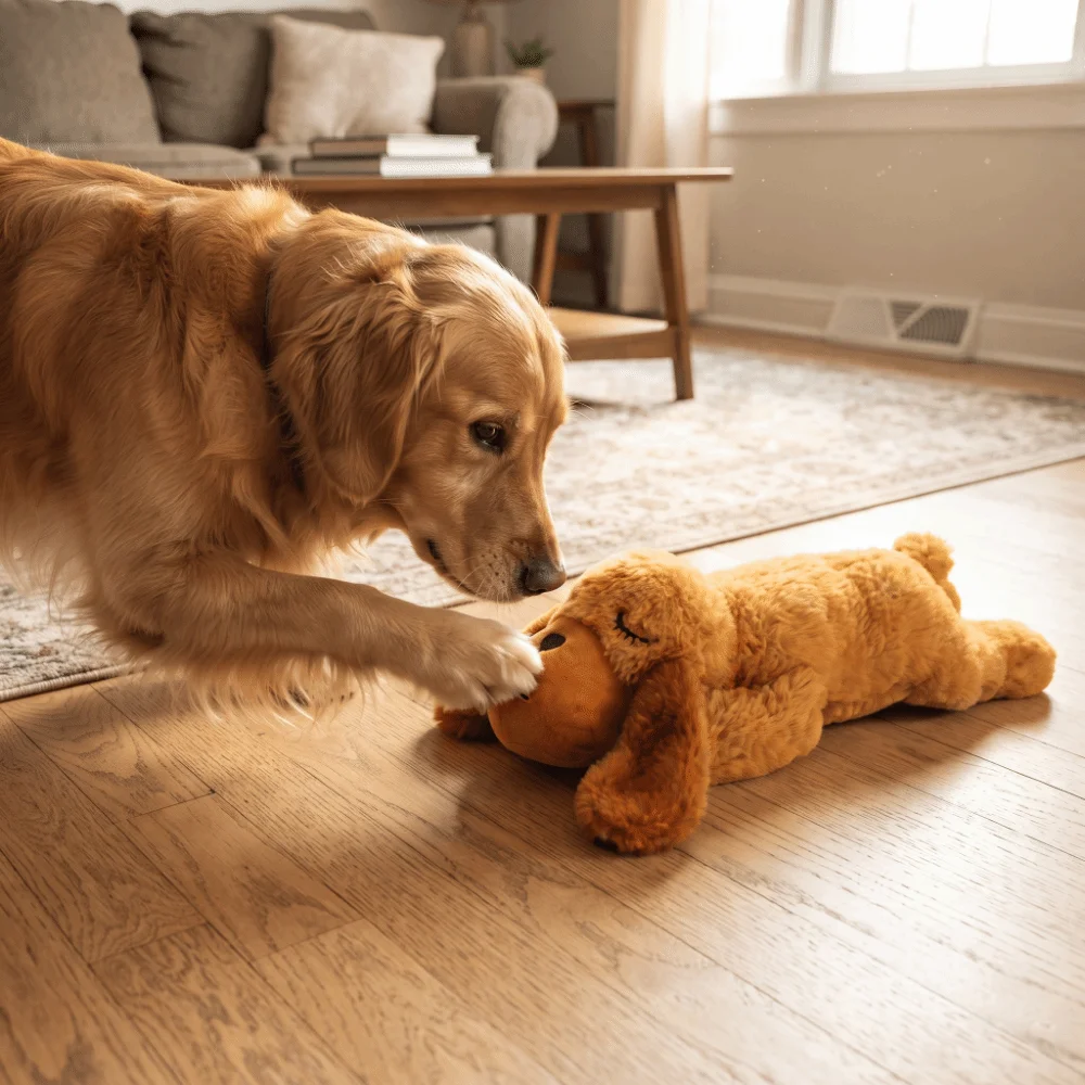 Heartbeats Simulator Sleep Aid Doll Calming Heartbeats Sound Realistic Dog Plush Toy Snuggle Durable Pet Plush Doll Puppy