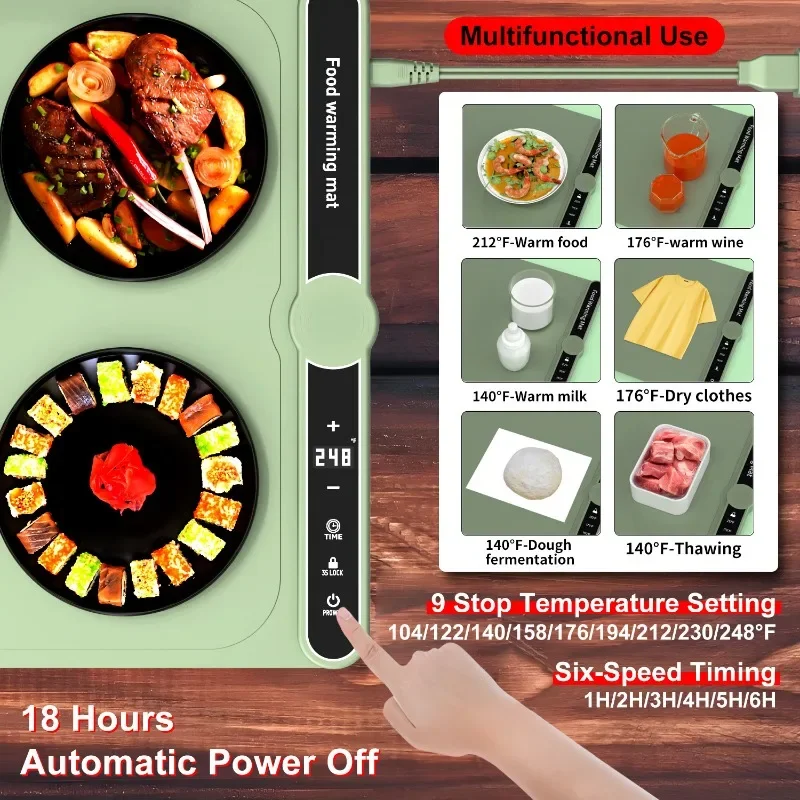 Flexible Silicone Heating Pad Household Folding Warming Plate Rollable Dining Table Intelligent Rice Electric Heating Hot Plate
