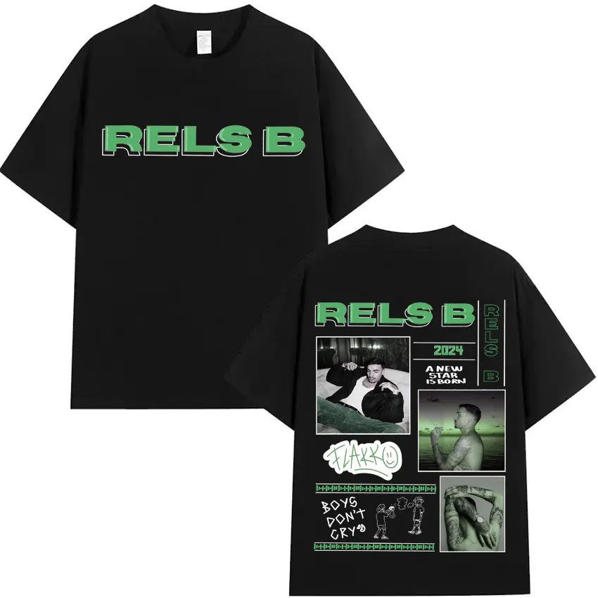 

Рэпер RELS B Skinny Flakk A New Star Print T Shrit Мужская женская уютная одежда Модные футболки большого размера Harajuku Футболки Уличная одежда