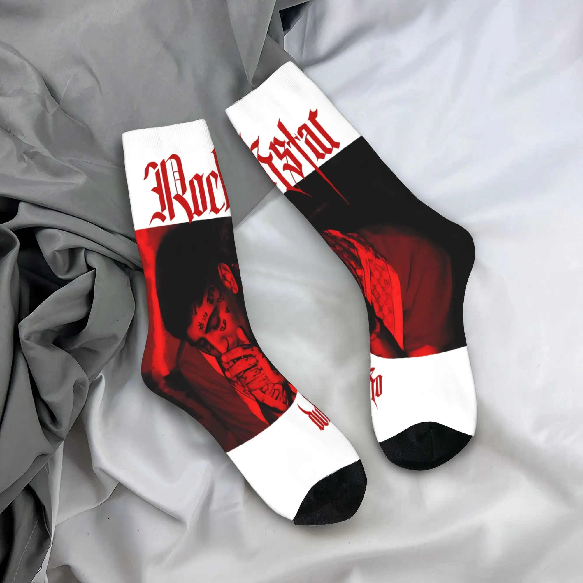 دوكي مغني الراب الجوارب جوارب عدم الانزلاق زوجين عالية الجودة تشغيل الجوارب الرياضية الخريف القوطية الجوارب المخصصة