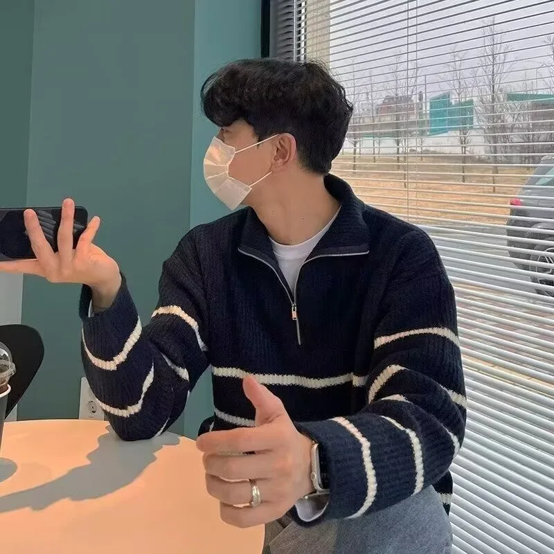 2025年ヴィンテージ風和風ジッパーセーター ソフトで心地良いゆったりスタイル レディースニット長袖ハーフハイジッパーデザイン 春ファッション