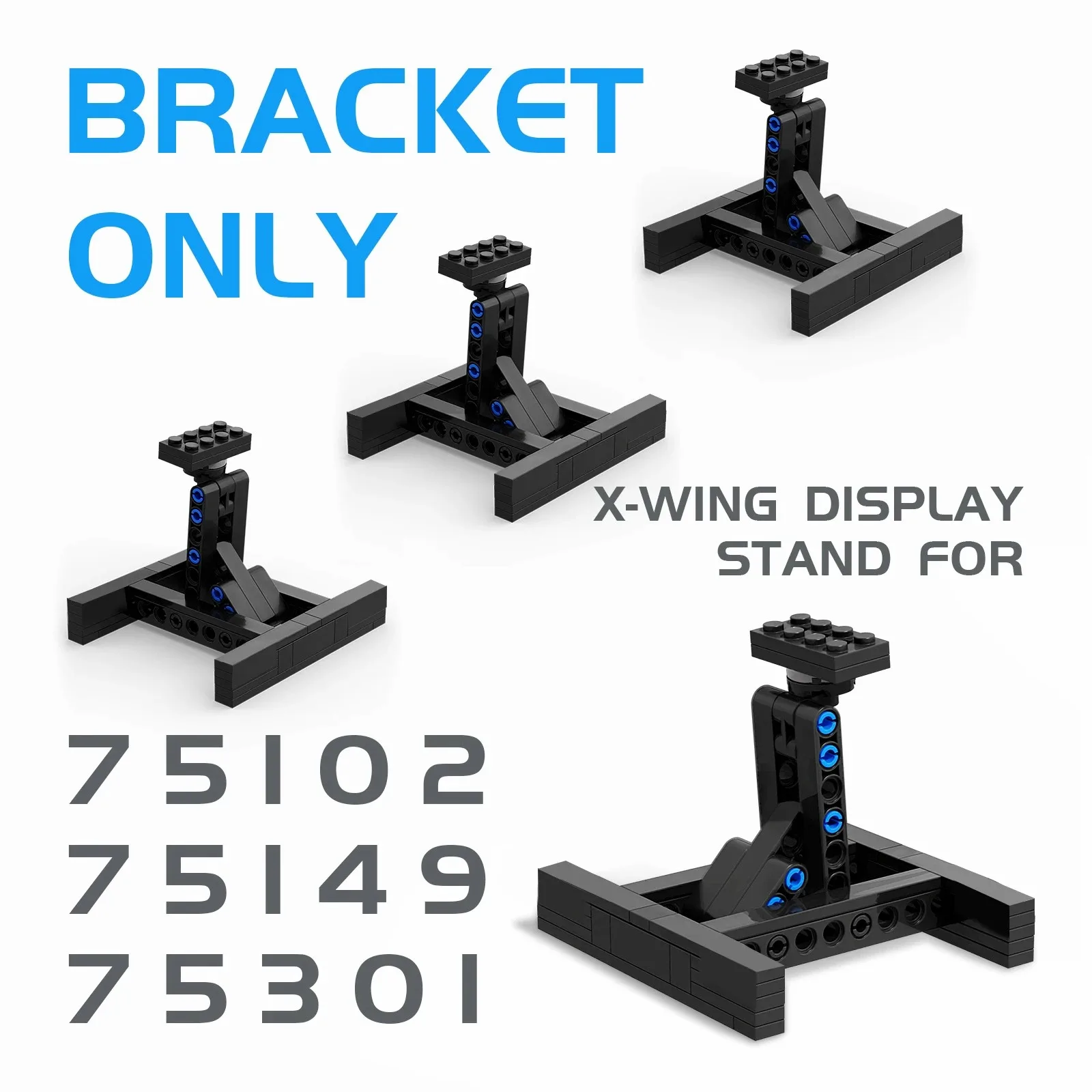 TIE Interceptors Stand for The Space Resistance Fighter 75149 75102 and 75218 Display Stand Building Blocks Toys Vertical Gifts