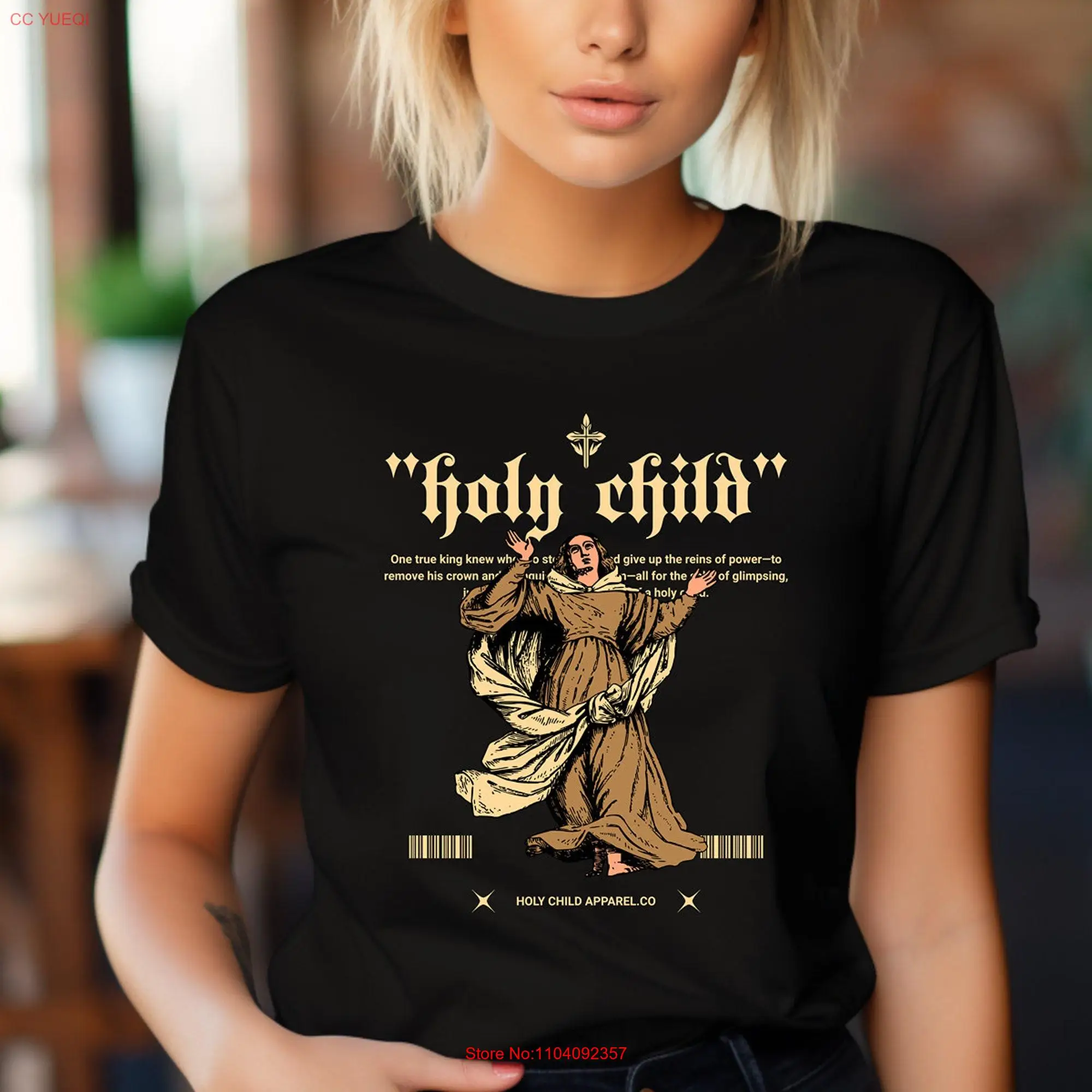 Embrace Divine Elegance with this Spiritual Inspired T Shirt holly child bible verse god's church gathering cozy tee