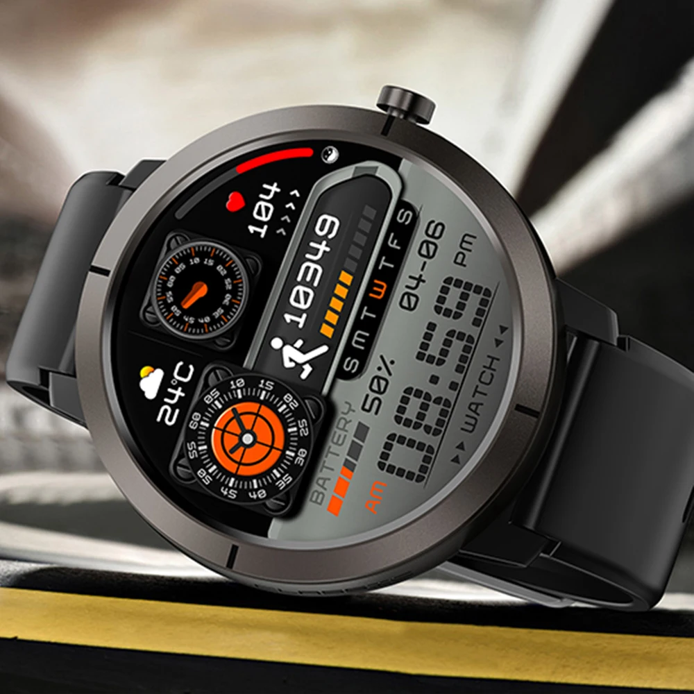 

2026 GPS Sports Smart Watch Men 1.32" AMOLED Screen 5ATM Waterproof Compass Altimeter Air Pressure Outdoor Smartwatches Men
