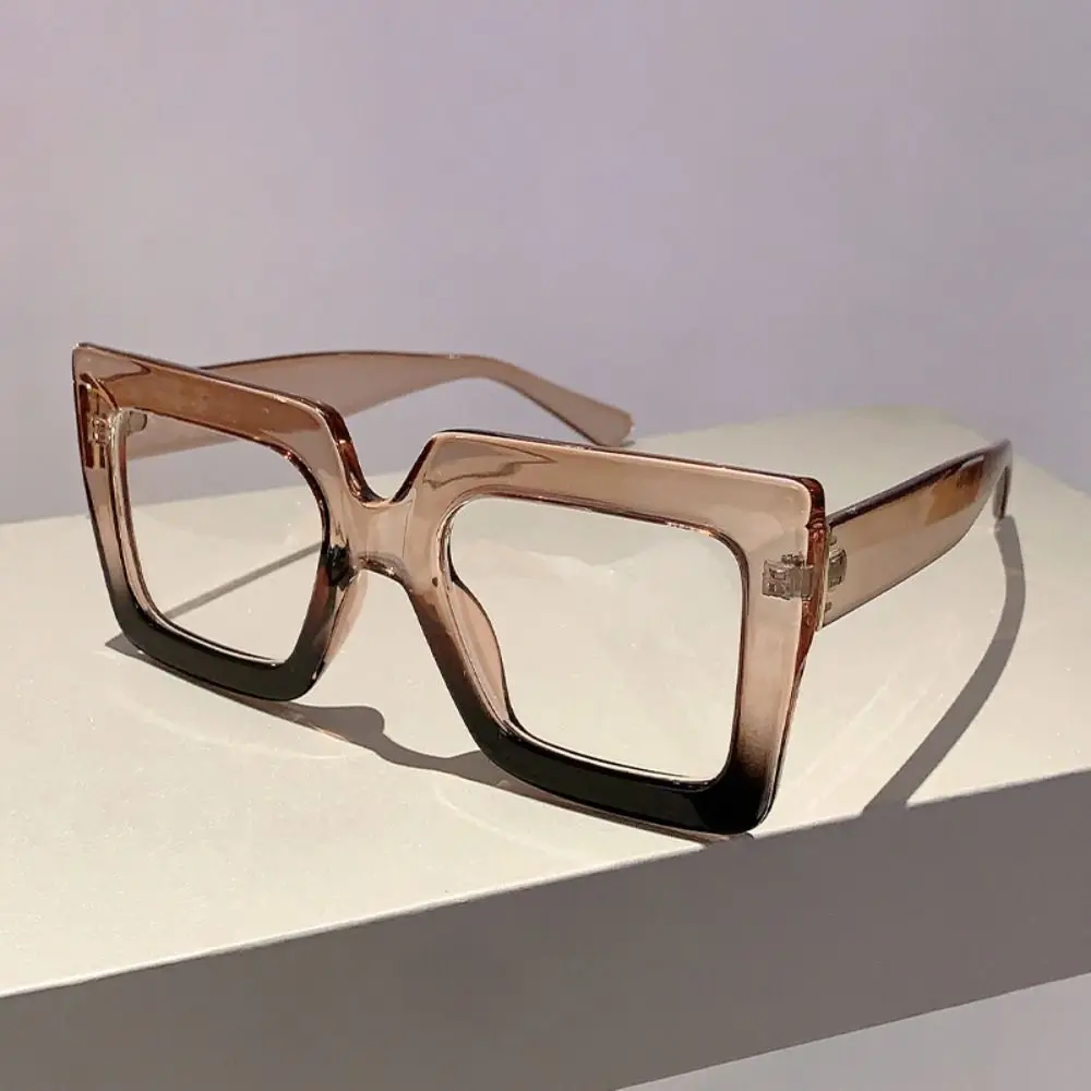 

Retro Anti-Blue Light Glasses Oversized Frame Transparent Ins Square Eyeglasses Korean Style Lightweight Plain Glasses