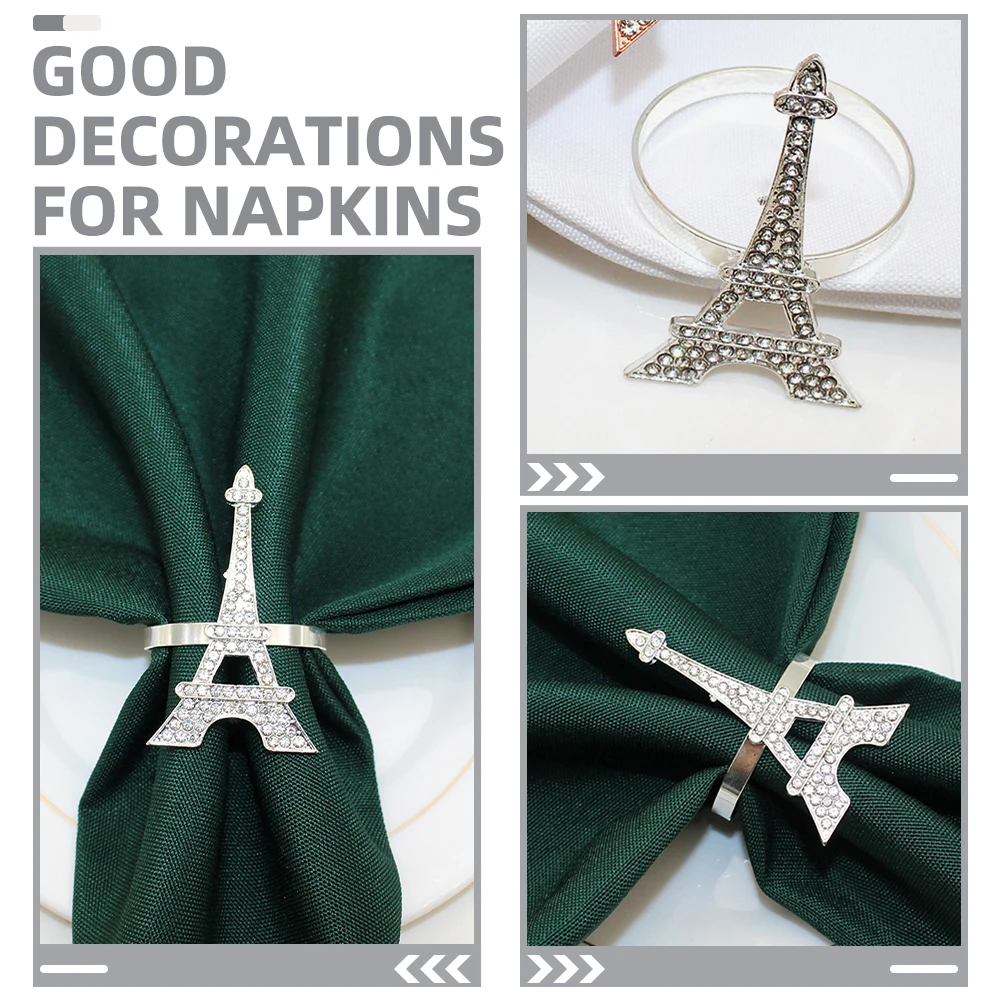 

6 Pcs Napkin Ring Serviette Buckle Decorative Wear Resistant Wedding Holder Alloy Material Elegant Design Suitable Size