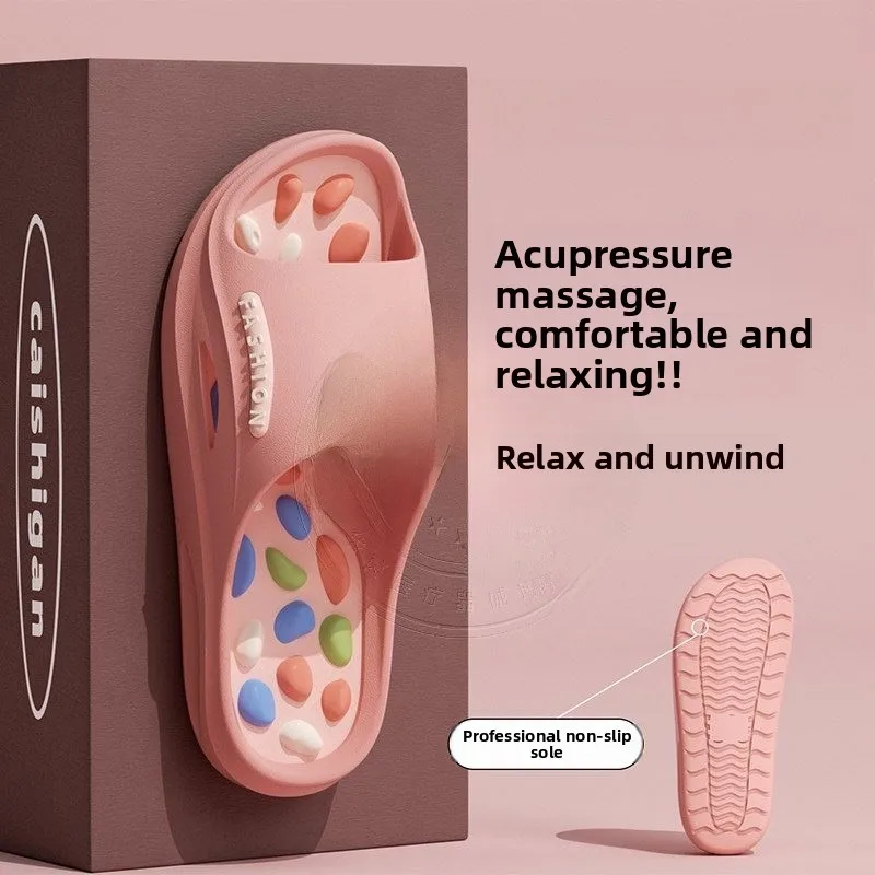 

Массажные домашние тапочки унисекс для ванной, нескользящие, с акупунктурной терапией стоп, с поддержкой свода стопы, комфортные, из ЭВА и ПВХ