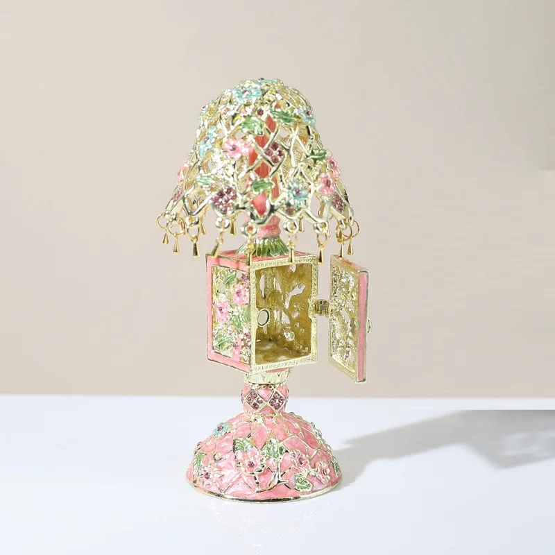 

Настольная лампа в стиле ретро, декоративная коробка, европейский сплав, эмаль, цветная шкатулка для драгоценностей, креативное украшение для дома, орнамент