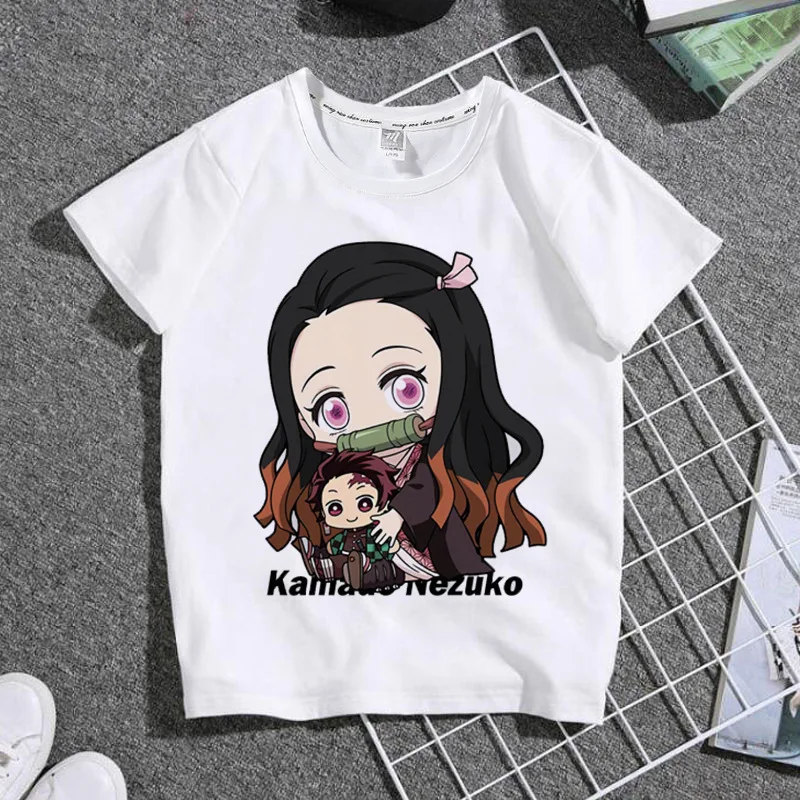 Anime Cartoon Surrounding Boys and Girls with The Same Short Sleeve Cartoon T-shirt Summer