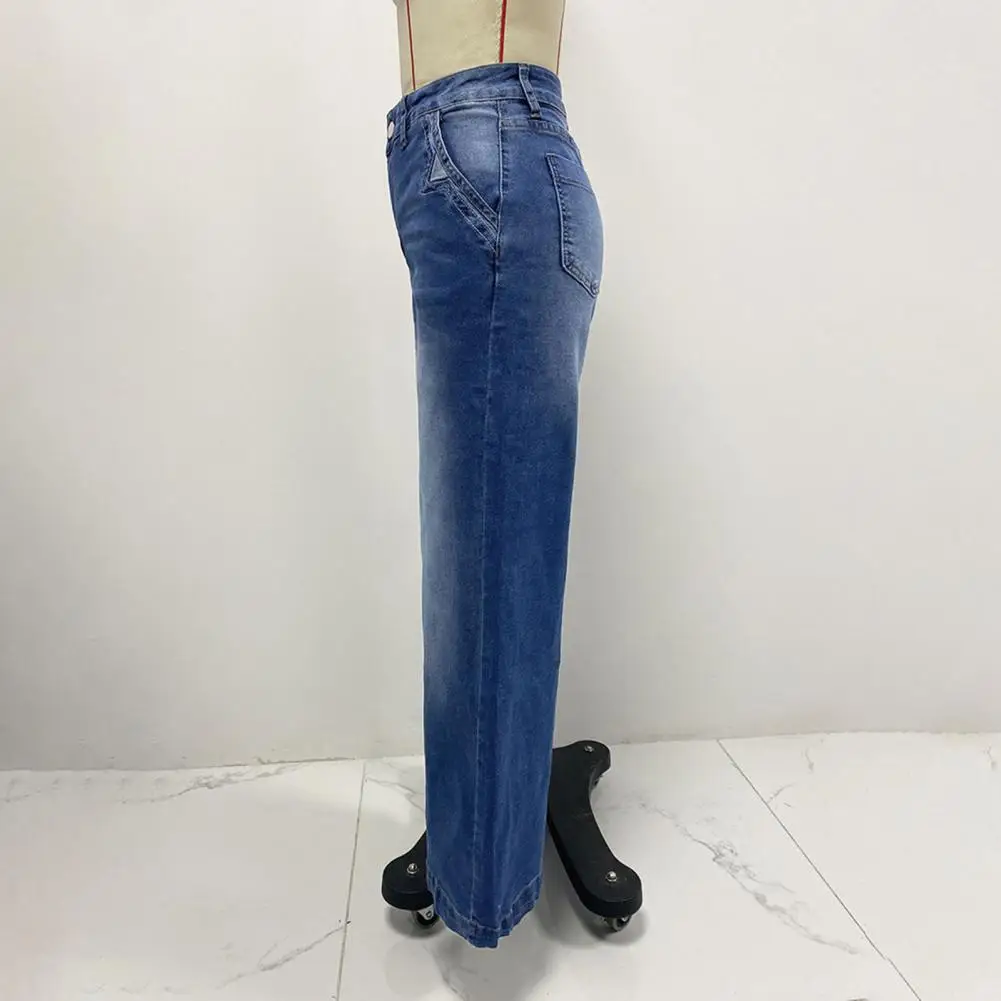 여성 바지 스트레치 하이 웨스트 워시 디스트레스드 포켓 빈티지 데님 streetwear 여성 바지