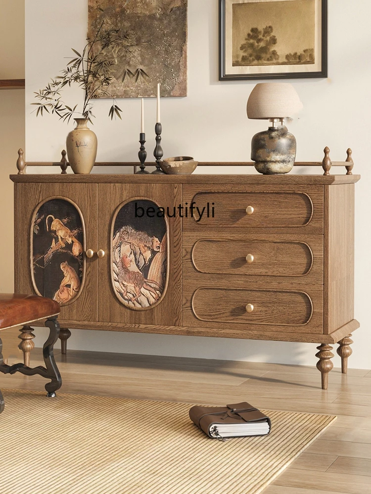 

Ash wood chest creative multifunctional pastoral locker furniture