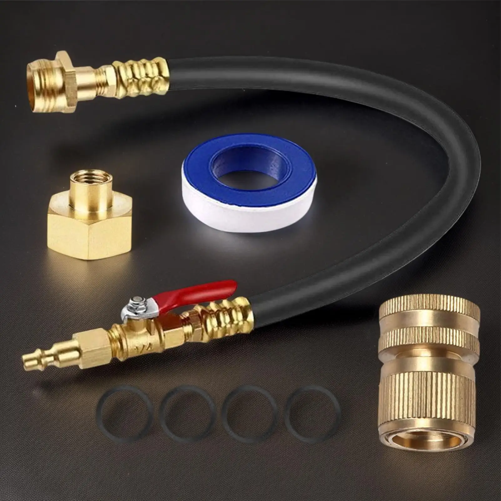 8 Pieces RV Antifreeze Pump Kit 17 Inch Hose Anti-Freeze Connector Boat Winterizing Kit For Trailer Winter Sprinkler Garden