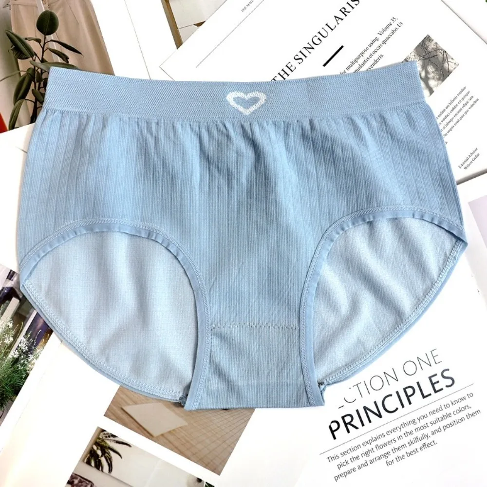 

5Pcs Middle Waist Women Panties Set Female Lingerie Random Color Candy Color Briefs 5PCS Comfortable Love Heart Underpants