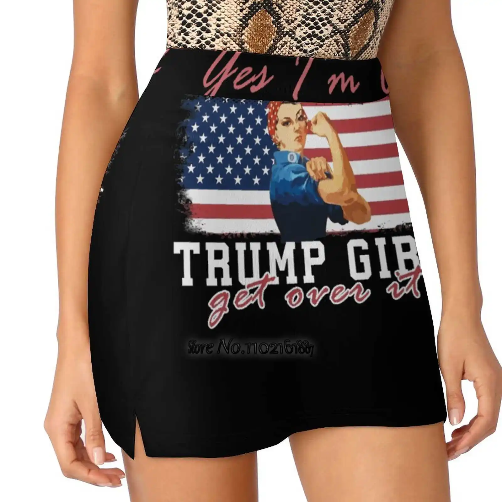 

Yes I'M A Trump Girl Get Over It Trump Fake Two-Piece Hakama Skirt Women Pencil Skirts Workout Sports Mini Skirt Yes Im A Trump