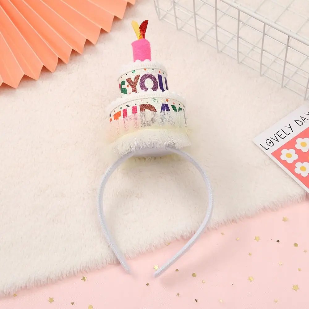 Accesorios para fotos, diadema de gasa para niña, aro para la cabeza con letras para niños, sombreros para fiesta de cumpleaños, tocado de cumpleaños, diadema para pastel de cumpleaños