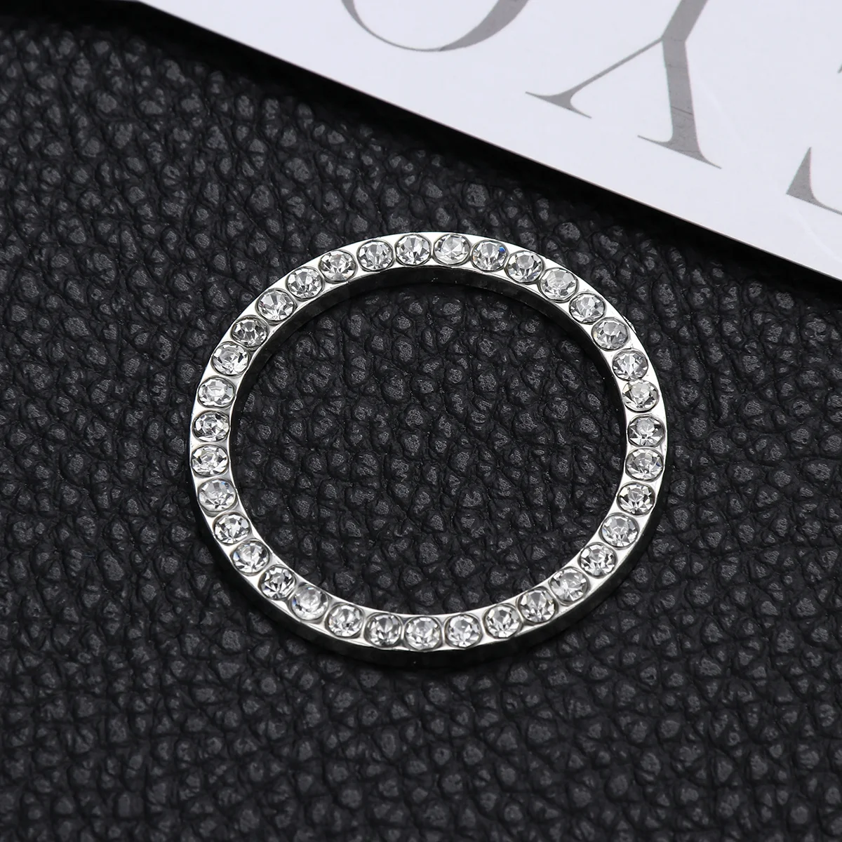 

1pcs Car Engine Start Stop Button Ring Crystal Rhinestone Bling Decor Adhesive Sticker For Ac Knobs Radio Switch White