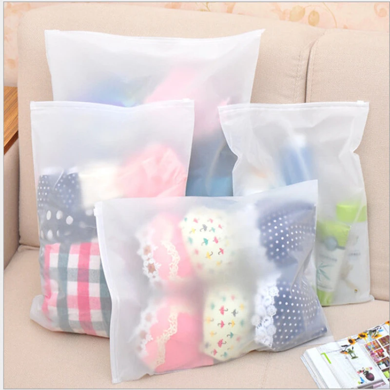 Translucent EVA Frosted Sliding Ziplock Bag Travel Portable Toiletries Clothes Dry and Wet Separation Dustproof Sort Storage Bag