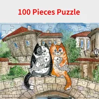 100 Pieces Jigsaw Puzzle Assembling Picture Cartoon Animals Decompression Puzzles Toy for Adult Children Kids Educational Gifts