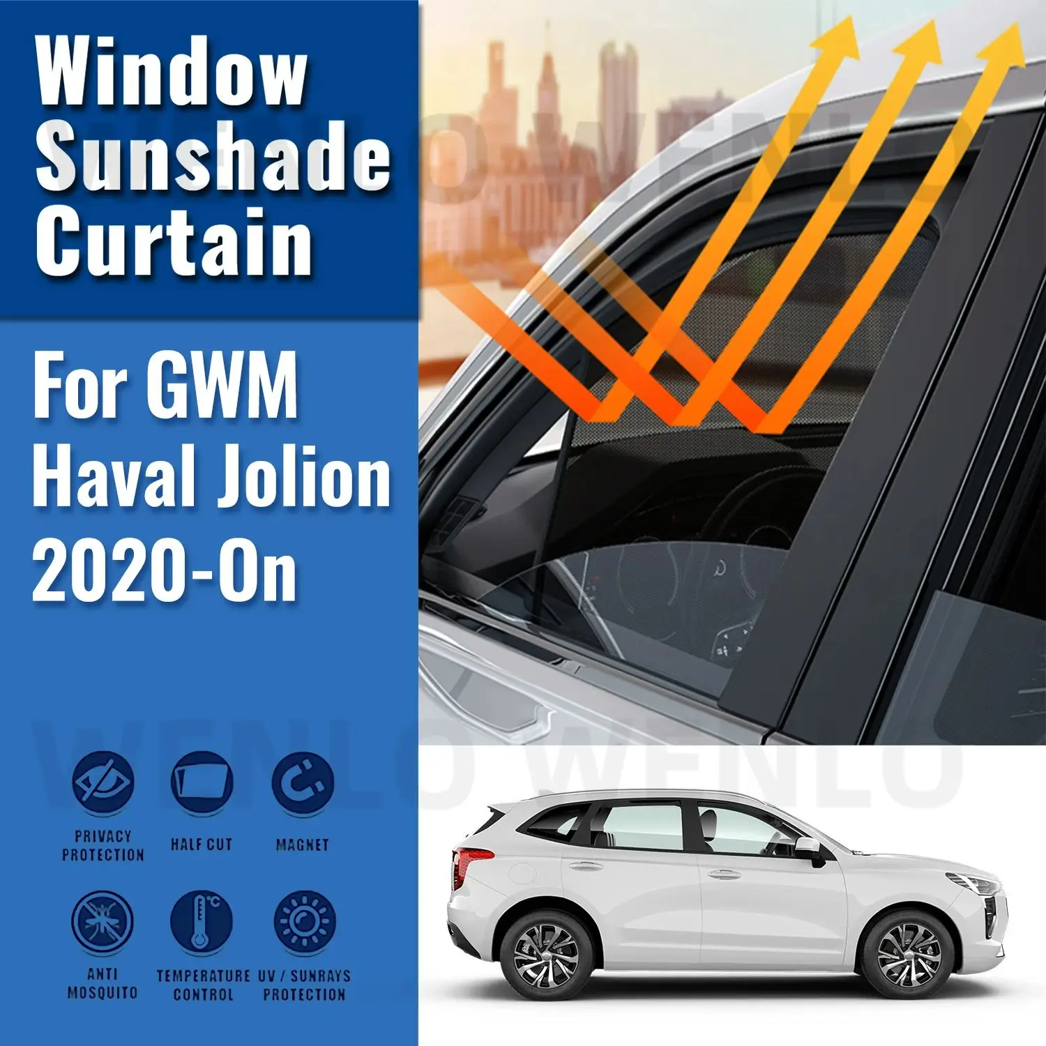 

For GWM Haval Jolion 2020 2021 2022 2023 2024 Car Sunshade Shield Front Windshield Frame Curtain Rear Side Window Sun Shade