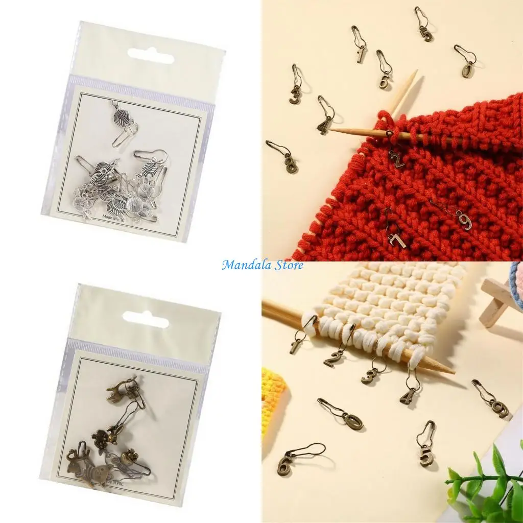 

U2JC Retro Cartoon Alloy Knitting Weave Markers With Numbered For Crochet Crafting
