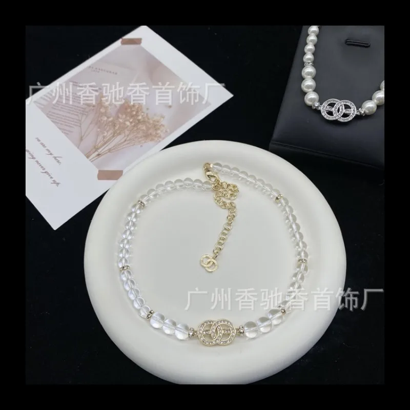 

New Pearl Summer Glazed Refreshing Diamond Necklace Explosive Temperament Clavicle Chain