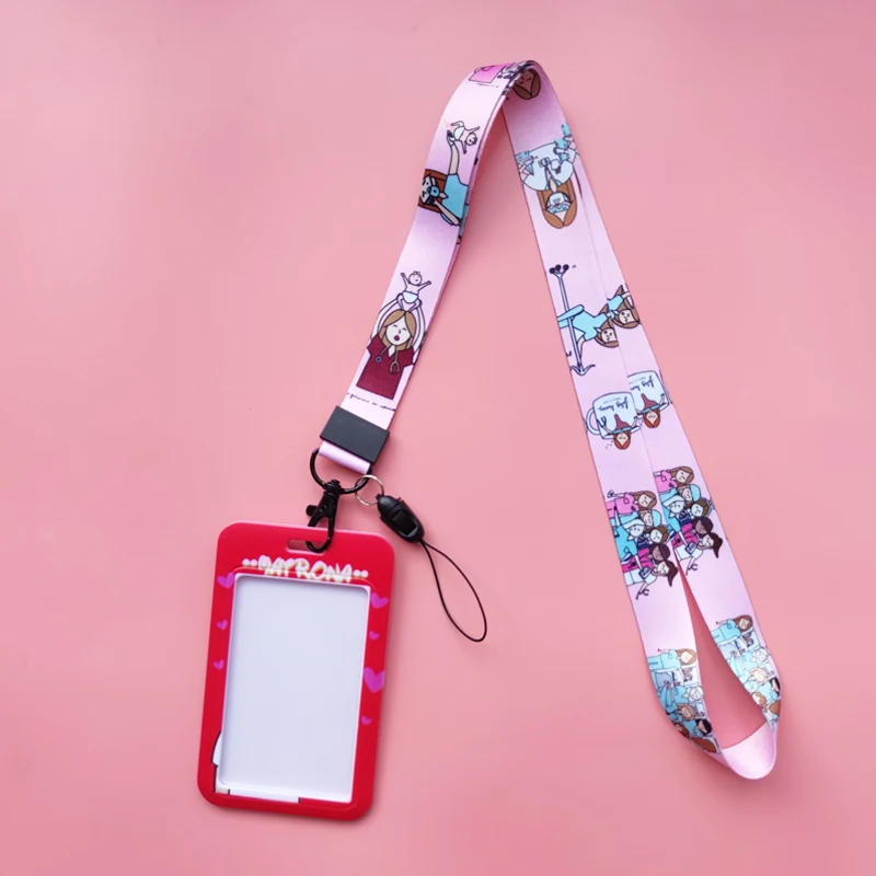 Hebamme Ausweishalter Lanyard Krankenhaus Arzt Umhängeband Kreditkartenetui Krankenschwester Kartenhalter Anmeldeinformationen Yoyo Einziehbarer Clip – Detail 11