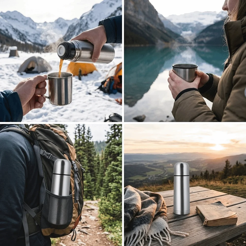 Rustless Steel Drinking Mug Multisize Sealed Leakproof Lid Outdoor Mug Vacuum Insulation Matte Smooth Outer Travel Water Cup