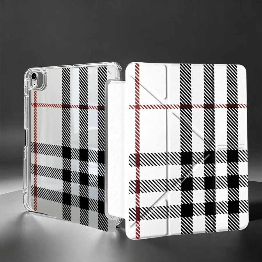 Cute Checkered Pattern Tablet Case For Samsung Galaxy Tab A9 Plus S8 S9 Plus S7 FE A8 S10 Lite A11 With Pen Slot Cover