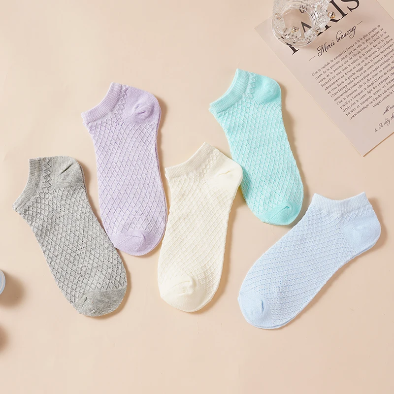 

3Pairs/set Boys Girls Pure Cotton Comfortable Breathable Thin Sports Socks School-Age Children's Simple Solid Color Ankle Socks