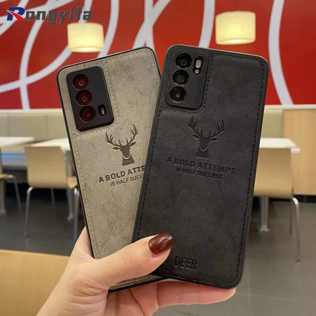 Rugged Cloth Phone Case For Xiaomi Poco M6 F5 F5 X5 C31 M4 M4 Pro M5S X4 NFC X3 GT F4 Cloth Pattern Elk Deer Soft Cover