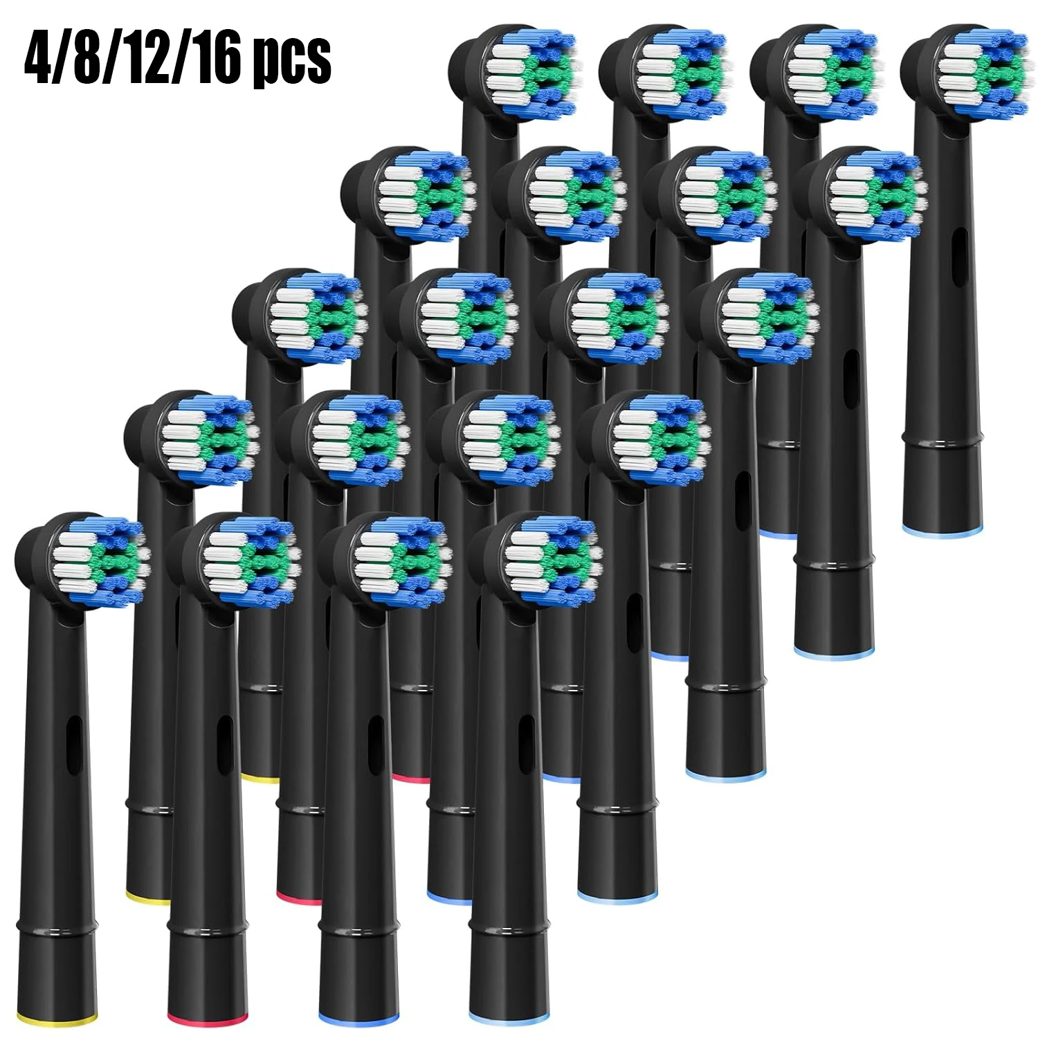 Black 4/8/12/16 Pcs Replacement Toothbrush Heads Compatible with Oral-B Braun Professional Electric Toothbrush Heads Brush Heads