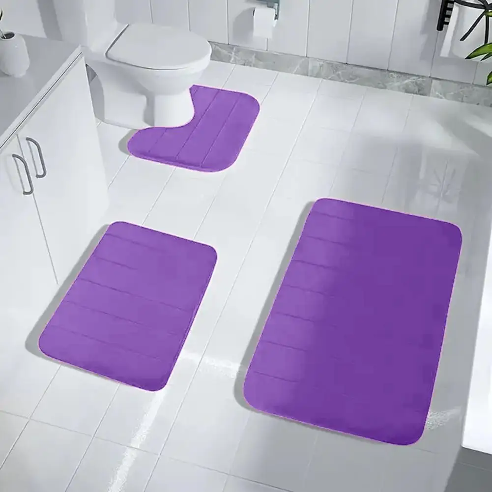 3 Pieces Bath Mat Set Bathroom Rug Water Absorption Non-Slip Machine Quick Dry Toilet Mat Shower Carpet Платье Для Ванны 목욕 매트