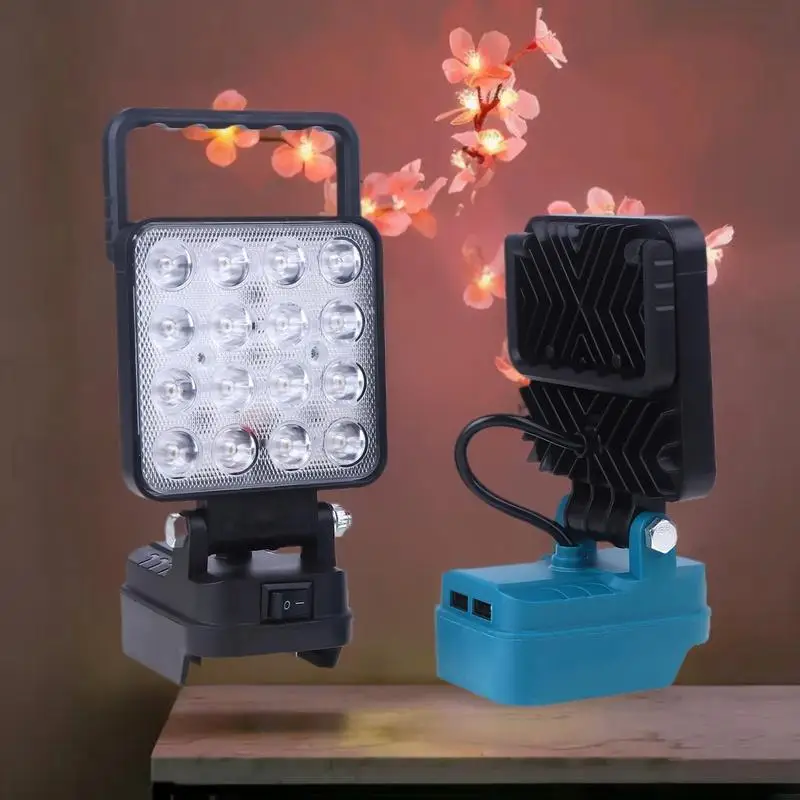 14W Camping Lamp Emergency Lighting With Dual USB Li-ion Battery Lantern Outdoor Flashlight 4 Inch LED Work Light