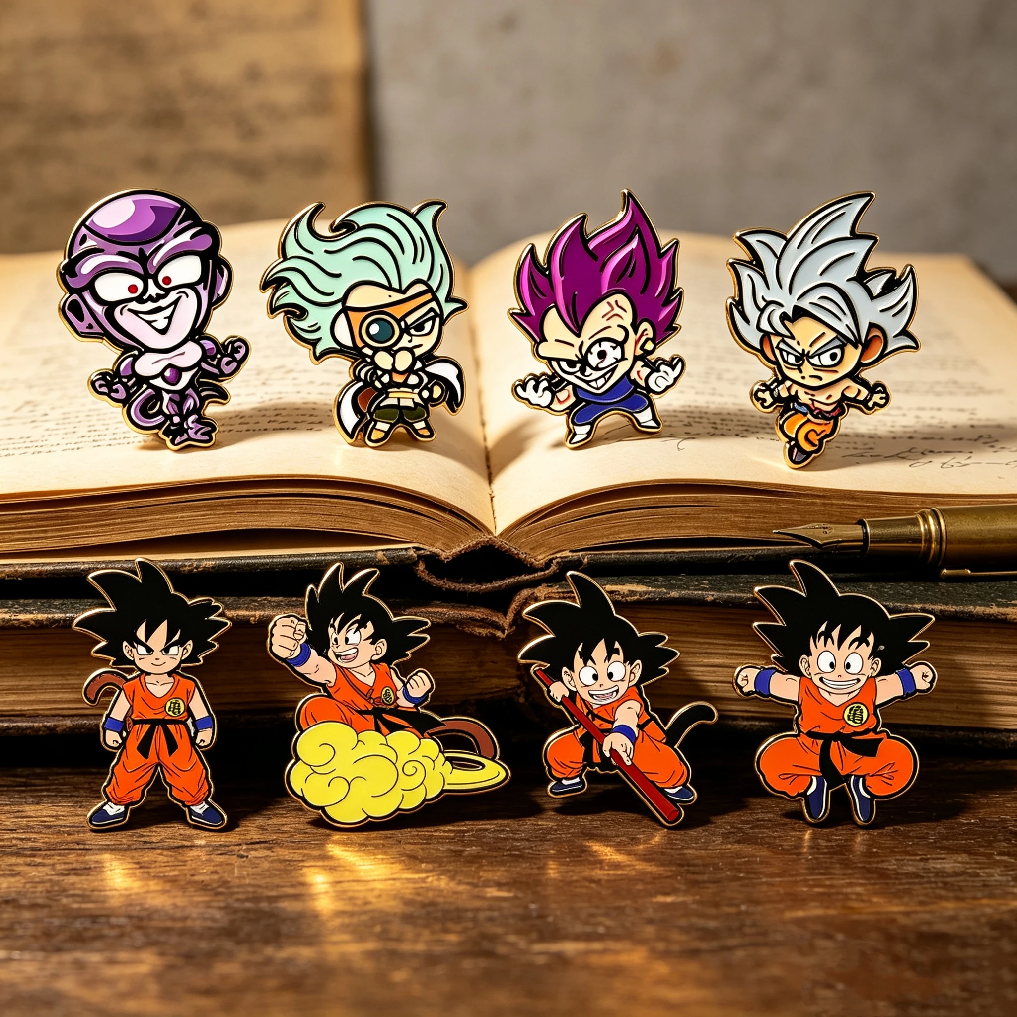 8Pcs Cartoon Fighter Enamel Pin Set, Metal Lapel Badges, Halloween Present Backpack Clothing Decorative Brooches
