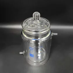 FAPE becher a due piani, con coperchio, con segni di zecche, trappola fredda a doppio strato, bottiglia di reazione fotocatalitica, vetro borosilicato