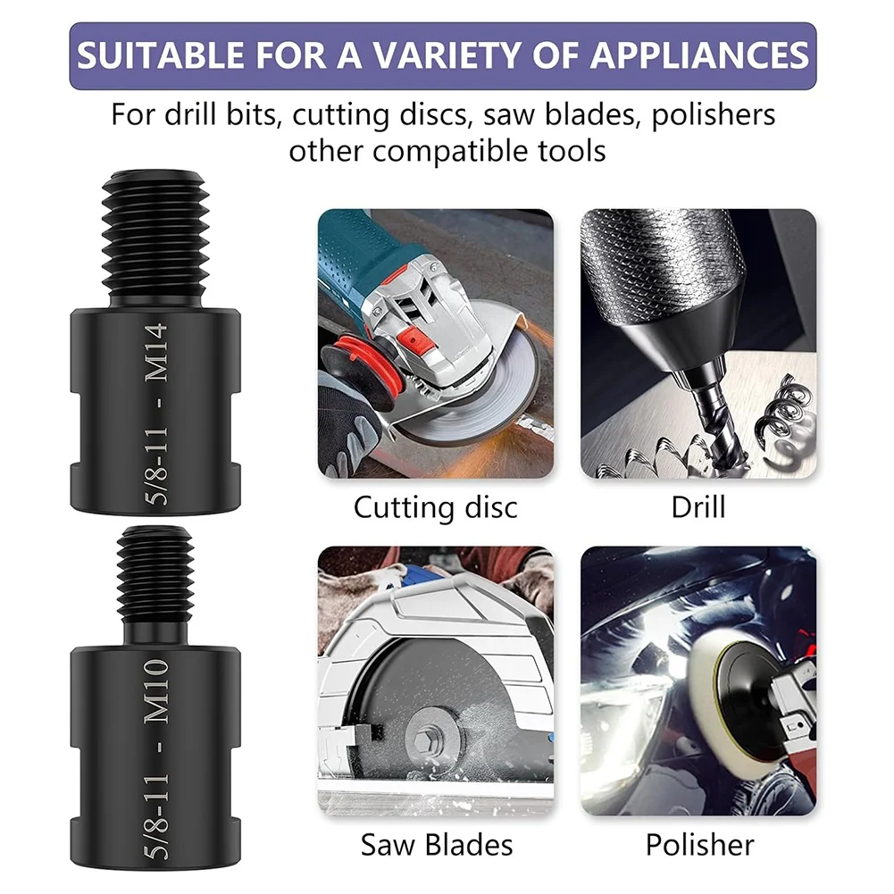 SDFC-4Pc Angle Grinder Converter Adapters,5/8In-11 Female To M14/M10 Male Thread Adapter,For Angle Grinder Polisher Drill Bit