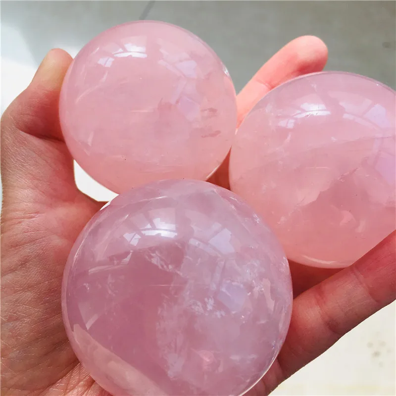 

5-5.5cm Natural Rose quartz Sphere Crystal Ball Healing Stone Gemstone Home Decor + 1 stand