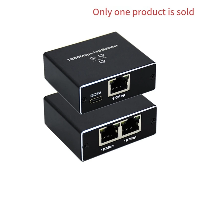 Gigabit Ethernet Splitter 1 In 2 Out,RJ45 Network Extender,1000Mbps Internet Cable Splitter,For Cat5/5E/6/7/8 Cable Easy Install