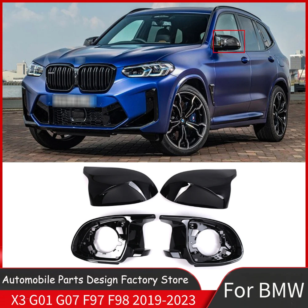 

For BMW X3 G01 X4 G02 X5 G05 X6 G06 X7 G07 F97 F98 2019-2023 Car Mirror Support Trim Ring Mirror Cover Cap Body Kits Accessories