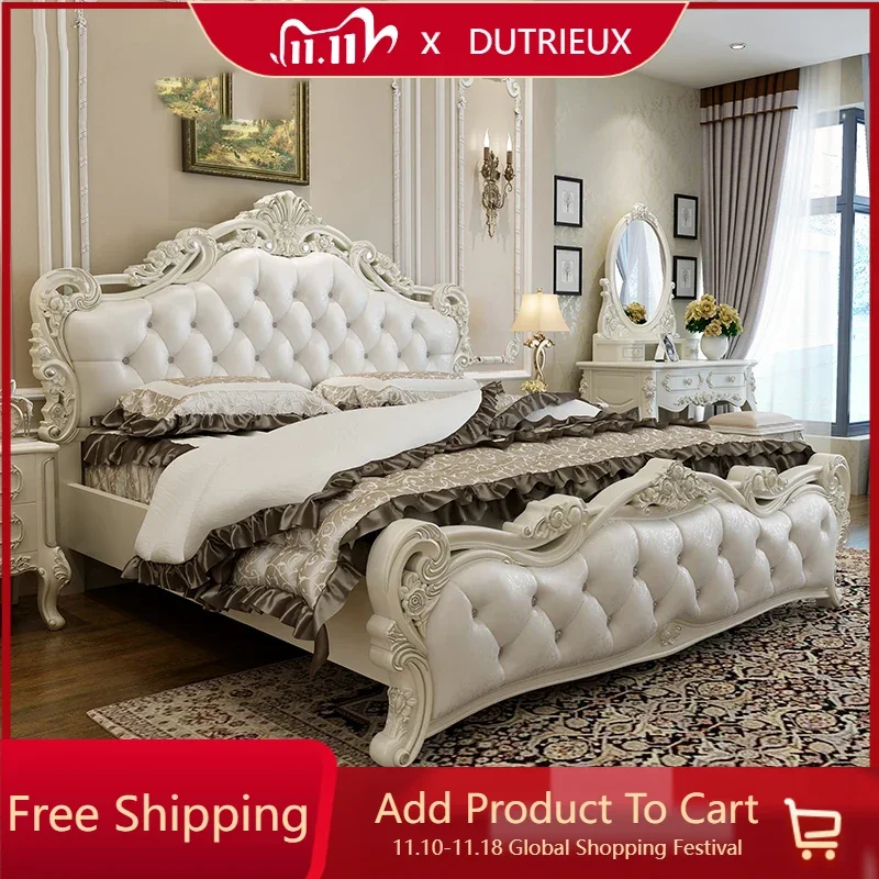 

Waterproof Soft Double Bedroom Set Simple Kawaii Modern Queen Bedroom Set Storage White European Meubles De Chambre Furnitures